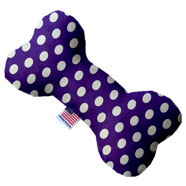 Mirage Pet Products Royal Purple Swiss Dots 10 in. Stuffing Free Bone Dog Toy 1245-SFTYBN10